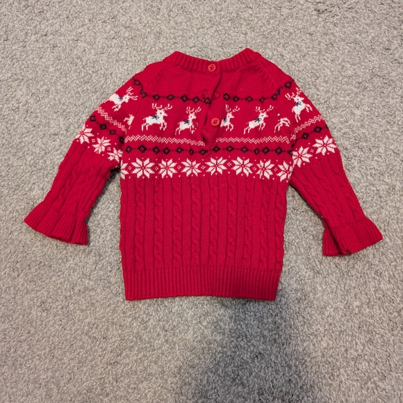 Janie and Jack Red Reindeer Knit Sweater - Picture 6 of 6